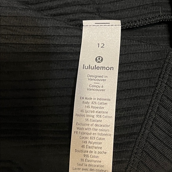 NWT Lululemon Call for Cozy dress Black Ribbed Long Sleeve 
LL24 - Picture 6 of 6